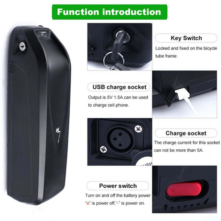 36v/48v/52v ebike battery 13ah 17.5ah 20ah hailong li ion ebike bicycle battery with charger and usb, bms protection board for100w 1500w motor